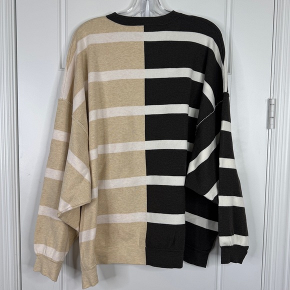 FREE PEOPLE Uptown Stripe Pullover Sweater NEW Size XS Black Pearl Combo - Picture 8 of 15